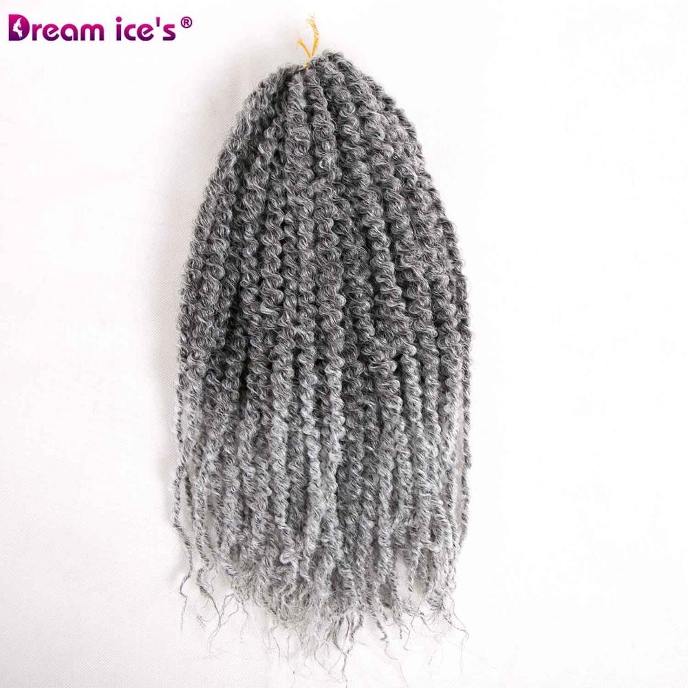 Dream ice-trenzas de pelo rizado Afro freetress, extensiones de cabello trenzado preloop, 60 raíces, un paquete: T1B / Gris plata