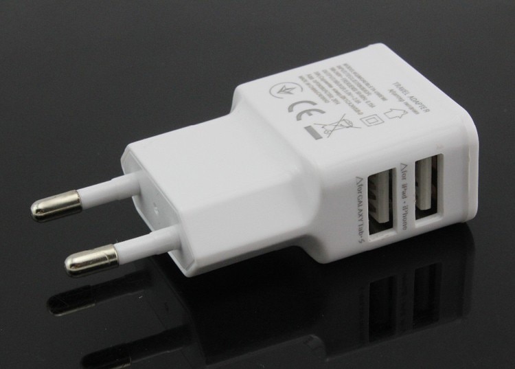 Dubbele USB Wandlader - 5V 2A Snelladen - EU/US Stekker - Universeel Compatibel voor iPhone Samsung