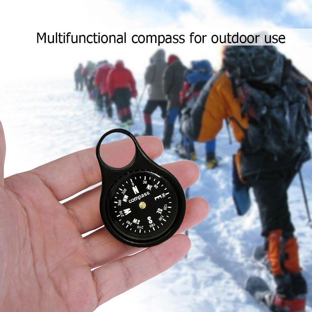 1pcs Compass Carabiner Zinc Alloy Practical Keychain Compass Clip Snap Hook Luggage Tags for Outdoor Hiking Backpacking Camping