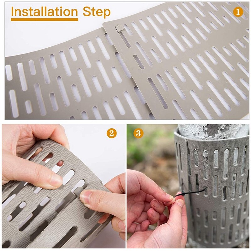 10 Pack Plastic Plant and Tree Trunk Protectors- Easy Flexible Tree Guard with 20Pcs Locking Zip Ties Expandable Nursery
