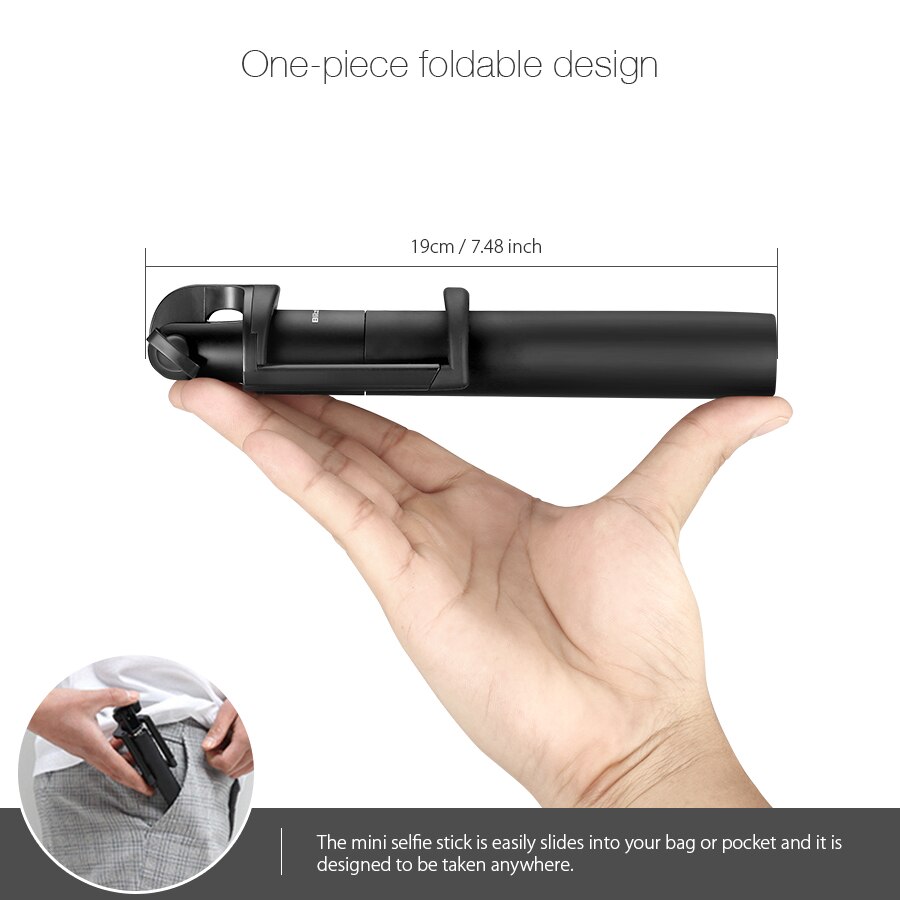 Blitzwolf BW-BS2 Portable Mini Bluetooth Selfie Stok Afstandsbediening Statief Met Draaibare Telefoon Klem Houder Voor Iphone 11