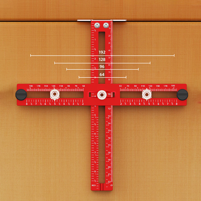 Plantilla de hardware para gabinete, plantilla de manija de gabinete ajustable, localizador de punzón, guía de taladro para perillas, manijas, instalación de gabinete con cajones