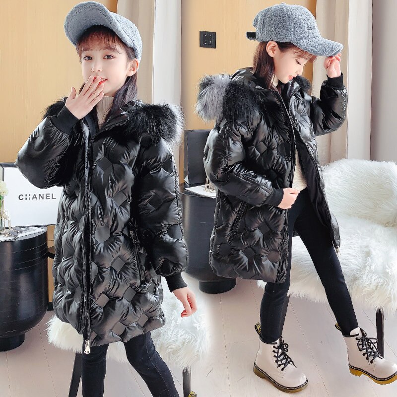 Winter katoenen jas voor meisjeskleding warme tiener waterdichte capuchon parka jas kinderen dikke bovenkleding windjack overjas