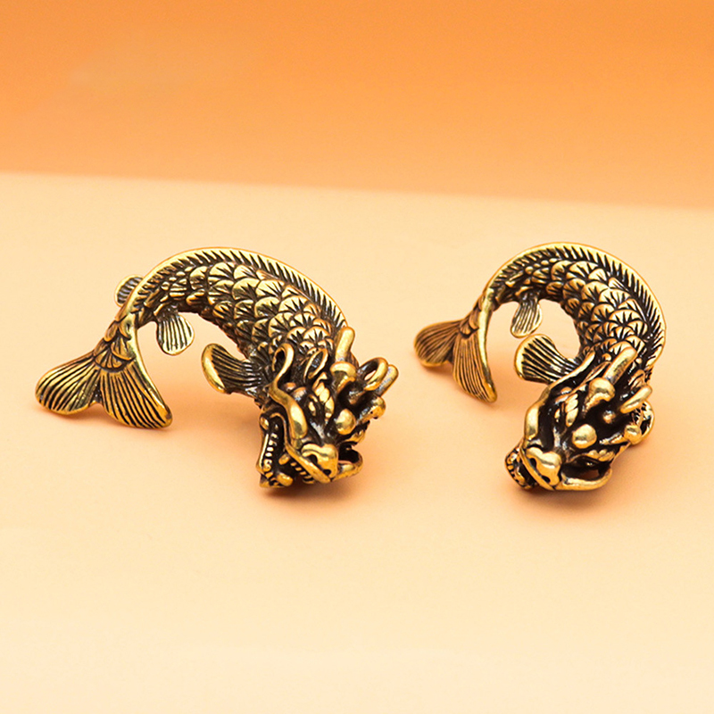 3D Copper Dragon Casting Animal Figurine Retro Style Brass Sculpture Home Office Room Desktop Decoration Collect Ornaments