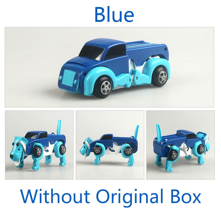 4 farver 14cm sej automatisk transformer hund til bil køretøj urværk afvikling legetøj til børn børn dreng pige legetøj: Bule