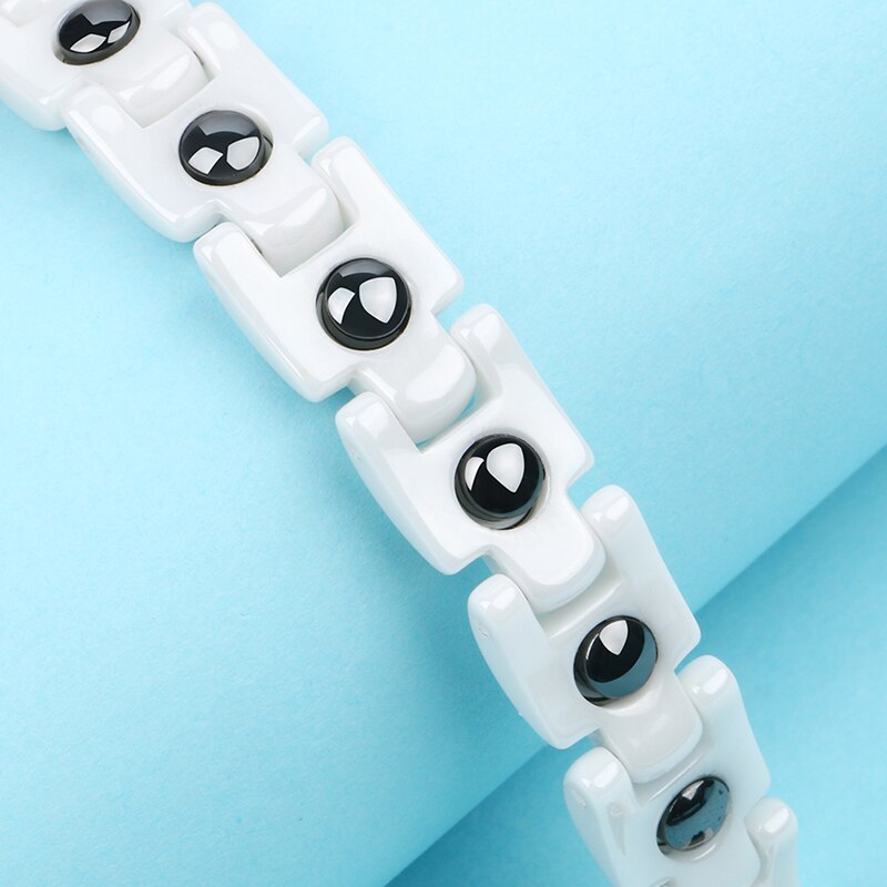 White Healthy Ceramic Rings for Women With Healthy Magnetic Bracelet for Women Power Therapy Magnets Jewelry