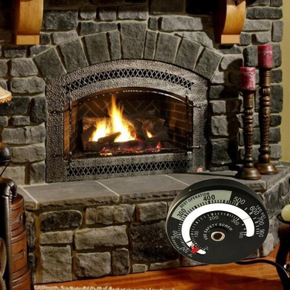 termómetro magnético de estufa de madera Sonda de chimenea sensibilidad barbacoa hogar estufa termómetro ventilador horno herramienta G7H2
