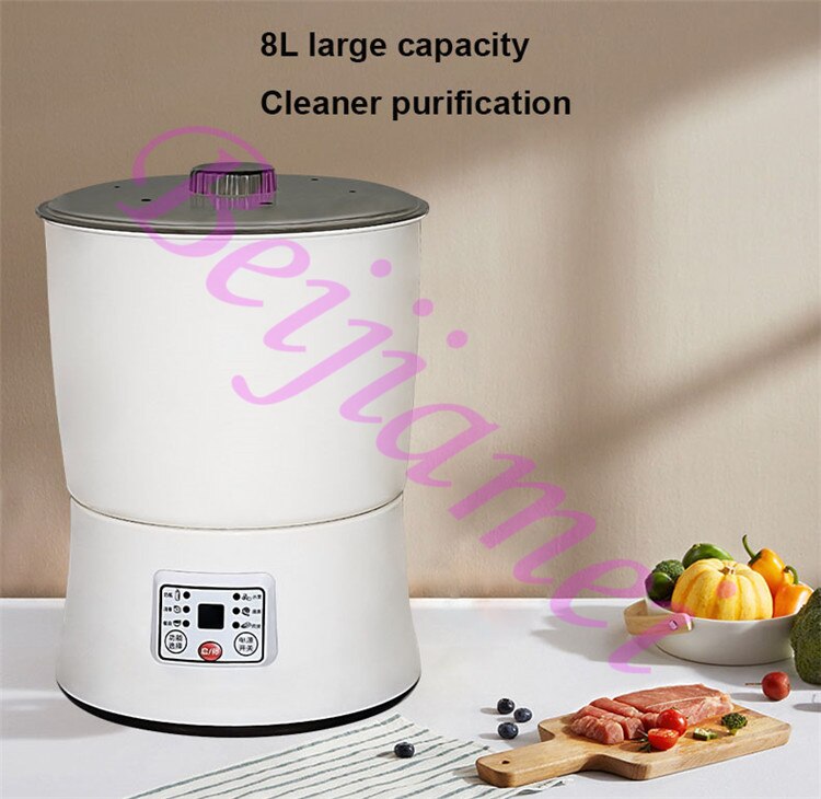 Obst Gemüse Waschen Reinigung Maschine 8L Lebensmittel Material Purifier Automatische Fleisch Körner Ozon Desinfektion Maschine