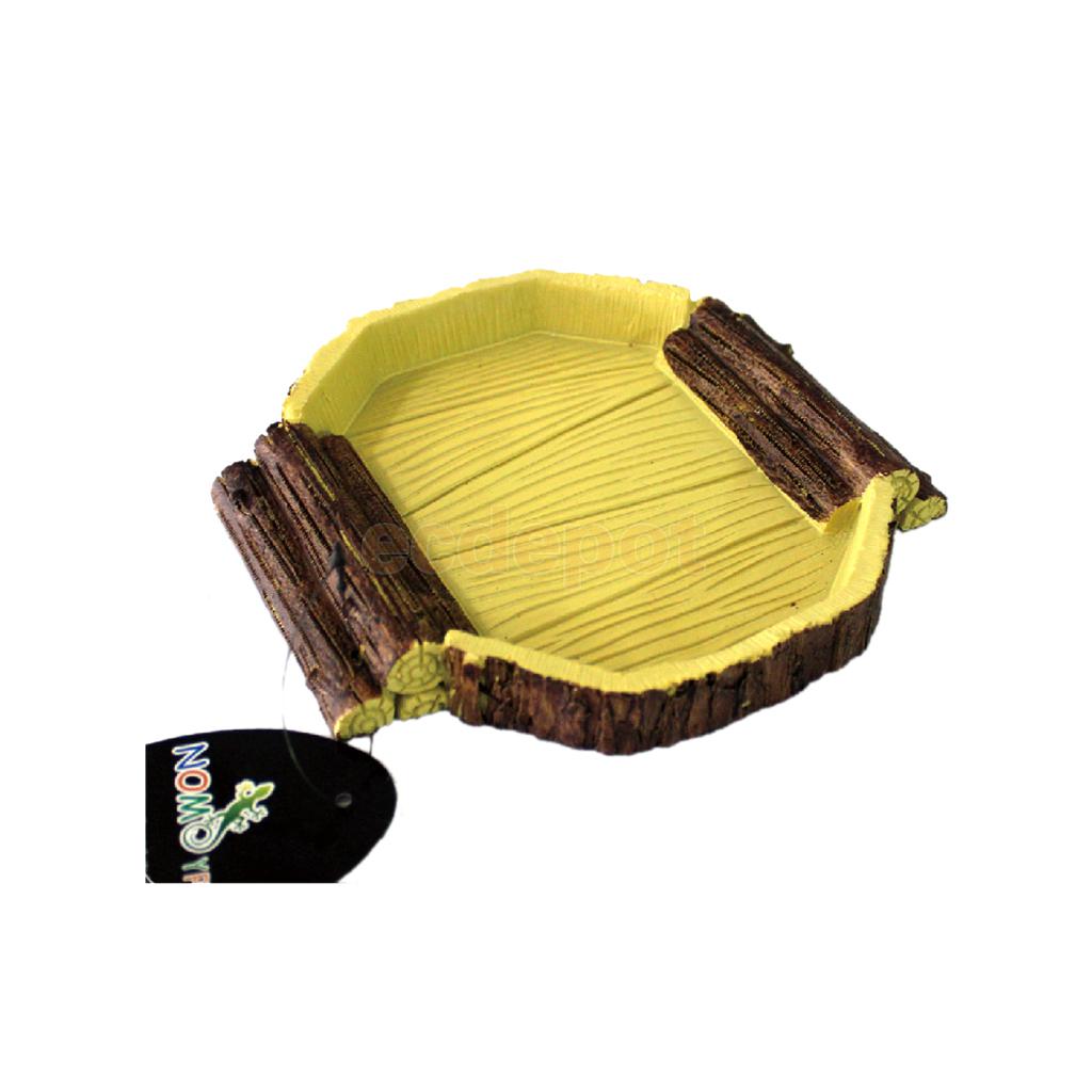 Plato de agua y comida, cuenco, bandeja, terrario, decoración para reptiles, tortugas, serpientes, 16x15x2,5 cm