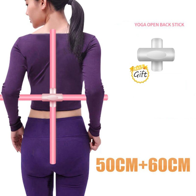 2 stk yoga sticks stretching værktøj skulder ryg korrigerende stick yoga tilbehør åben skulder skønhed ryg form træning: 50cm-60cm