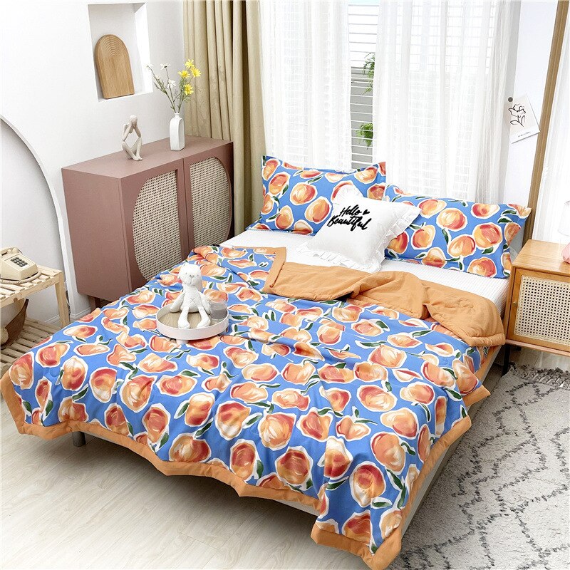Frühling und Sommer Gewaschen Reine Baumwolle Quilt klimaanlage Dünne Bettdecke Gedruckt Haut-freundliche Sommer Quilt 200x230cm: Color 7