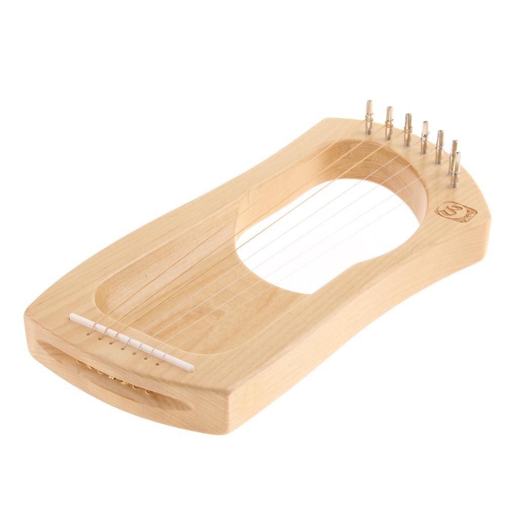 Mahogany Wood Harp， 7-String Harp，Musical Stringed Instrument Parts for Band Performance