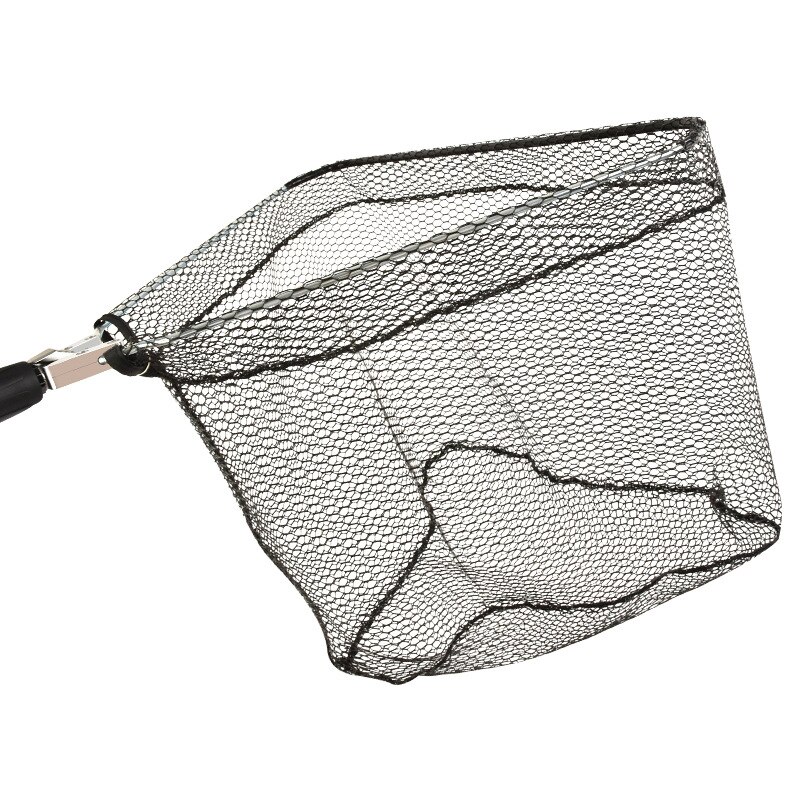 100cm Folding Fishing Net Aluminum Alloy Triangular Landing Net Telescoping Pole Rubber Dip Network