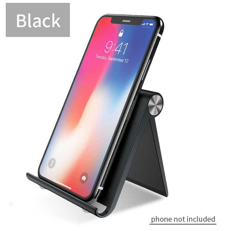 Universal Desk Phone Holder for iPhone 7 8 6 Plus X XS 11 Xiaomi Redmi Note 8 Samsung S8 S9 Portable Tablet Phone Stand for iPad: Black