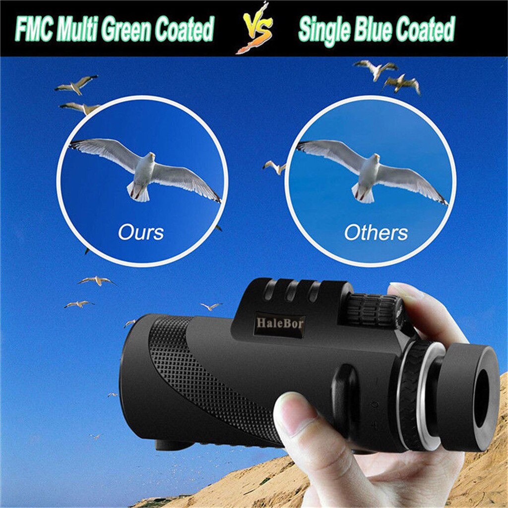 HaleBor High Power 50X60 HD Monocular Telescope Shimmer Night Vision Outdoor Hiking Anti-slip биноколь военный Q1