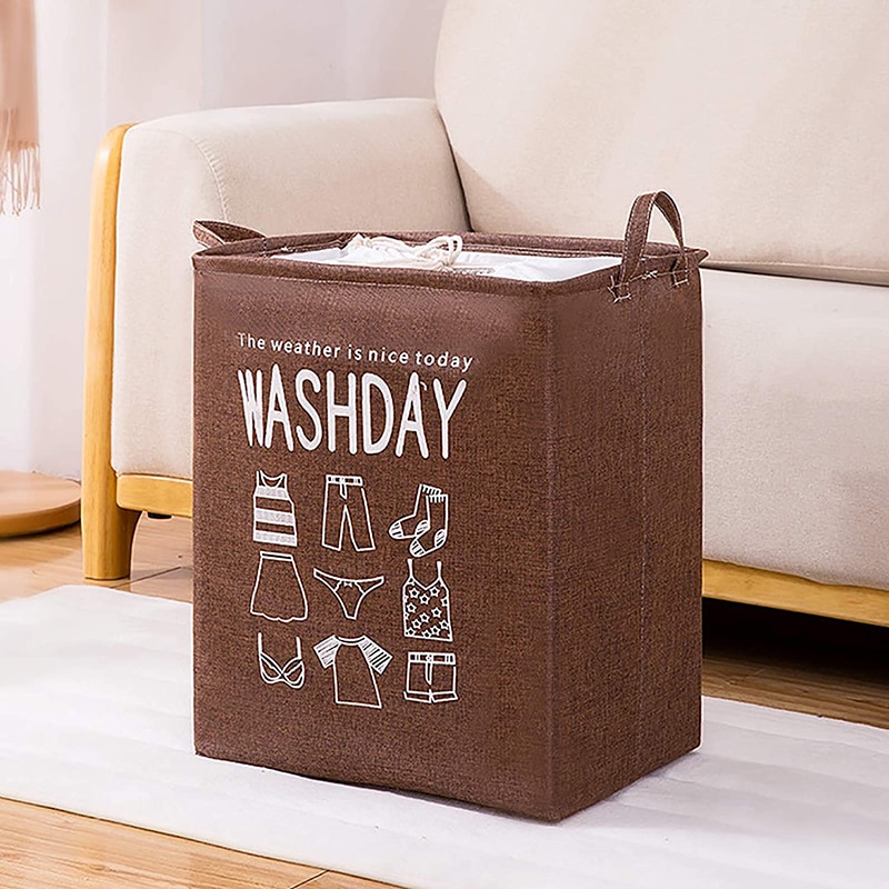 Super Large Laundry Basket 75LFoldable Storage Laundry Hamper with Drawstring Cover Water-Proof Linen Toy Clothes Storage Basket