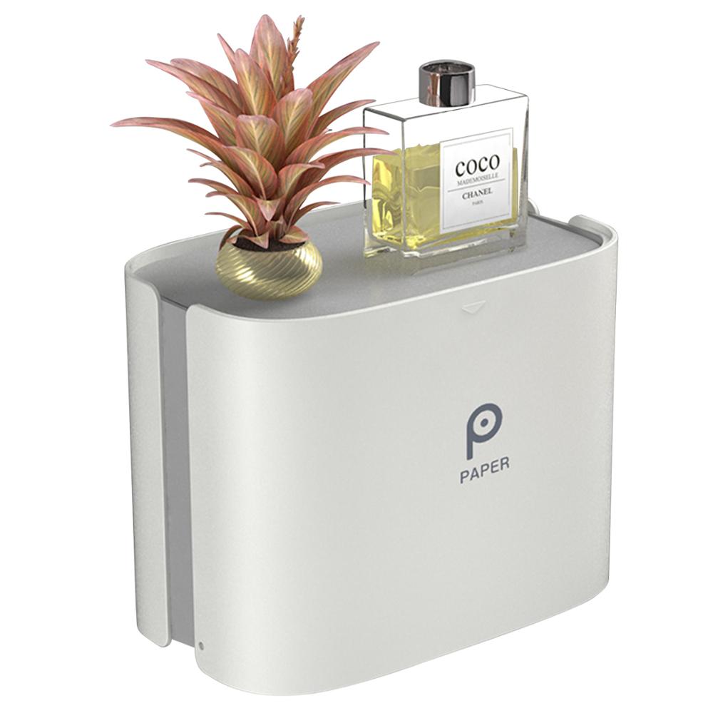 Papieren Handdoek Dispenser Wall Mounted No-Boren Papieren Handdoek Houder Dispenser Thuis Toiletpapier Dispenser Vuilniszakken Dispenser: Grijs