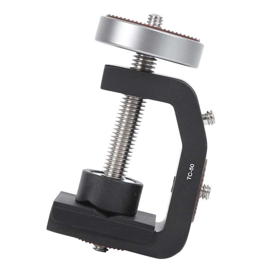 Clip de aleación de aluminio negro para fotografía, abrazadera Universal de 1/4 pulgadas con interfaz de tornillo C para foto, Clip estable para equipo fotográfico