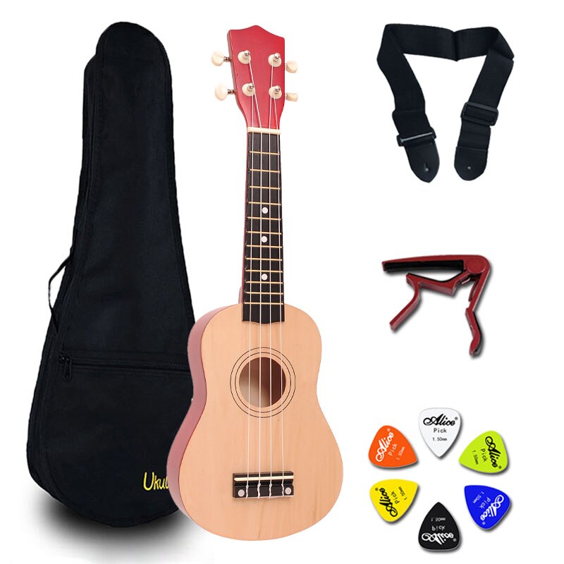 21 Inch Ukulele Hawaii Guitar Mini Guitar Ukelele Sets Bag Capo Strap Picks Kit Music for Kids 14 color UK001A: Light Blue with sets