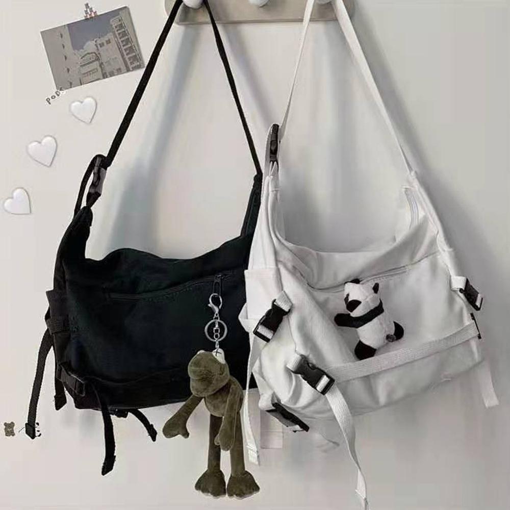 Ladies Pocket Canvas Tooling Bag Postman Bag Korean Bag Cell Phone Bags Simple Crossbody Bags Casual Flap Shoulder Bag