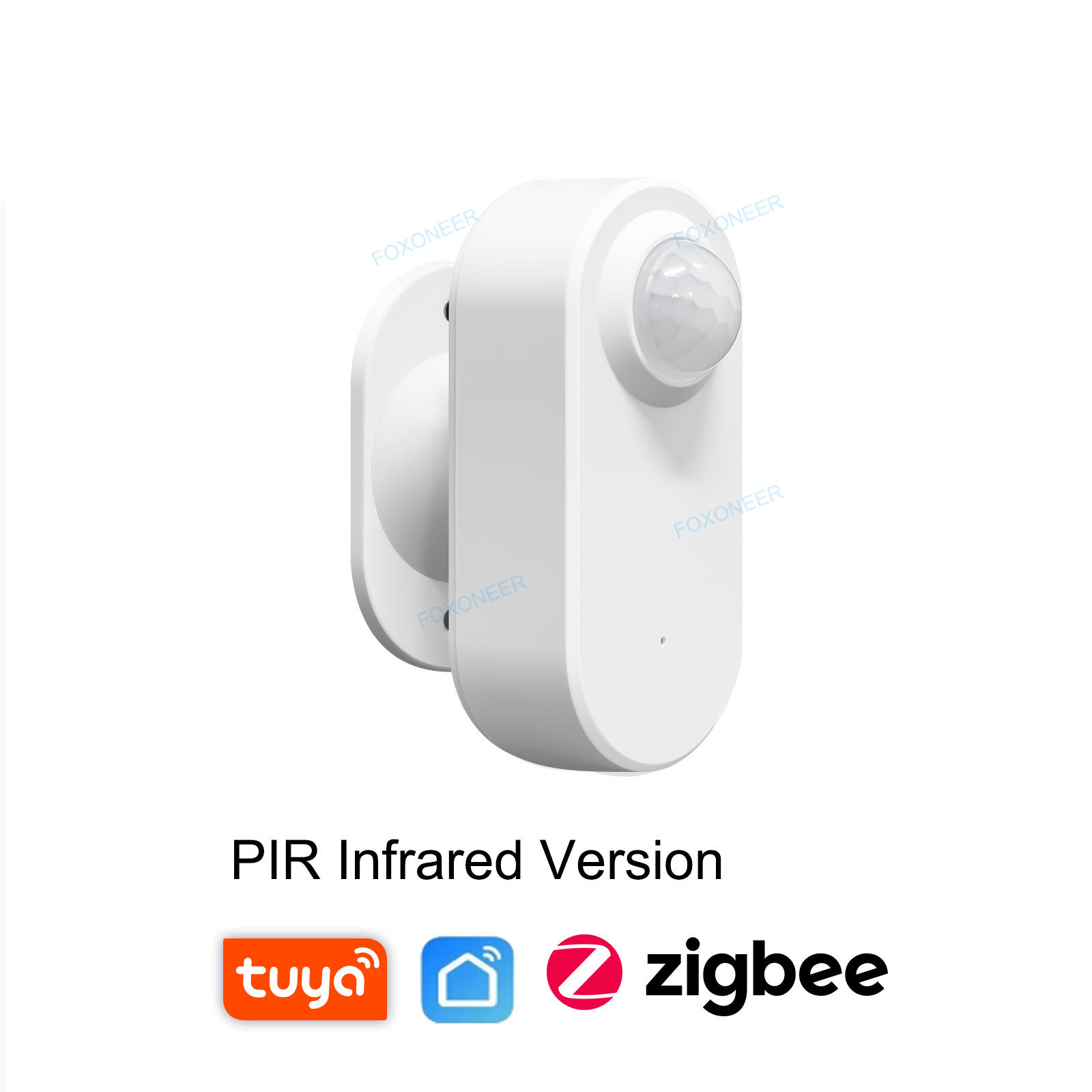 Tuya Zigbee Human Presence Detector,Luminance/Distance Detection, Smart PIR Motion Sensor Support Zigbee 2mqtt Home Assistant: Light Grey