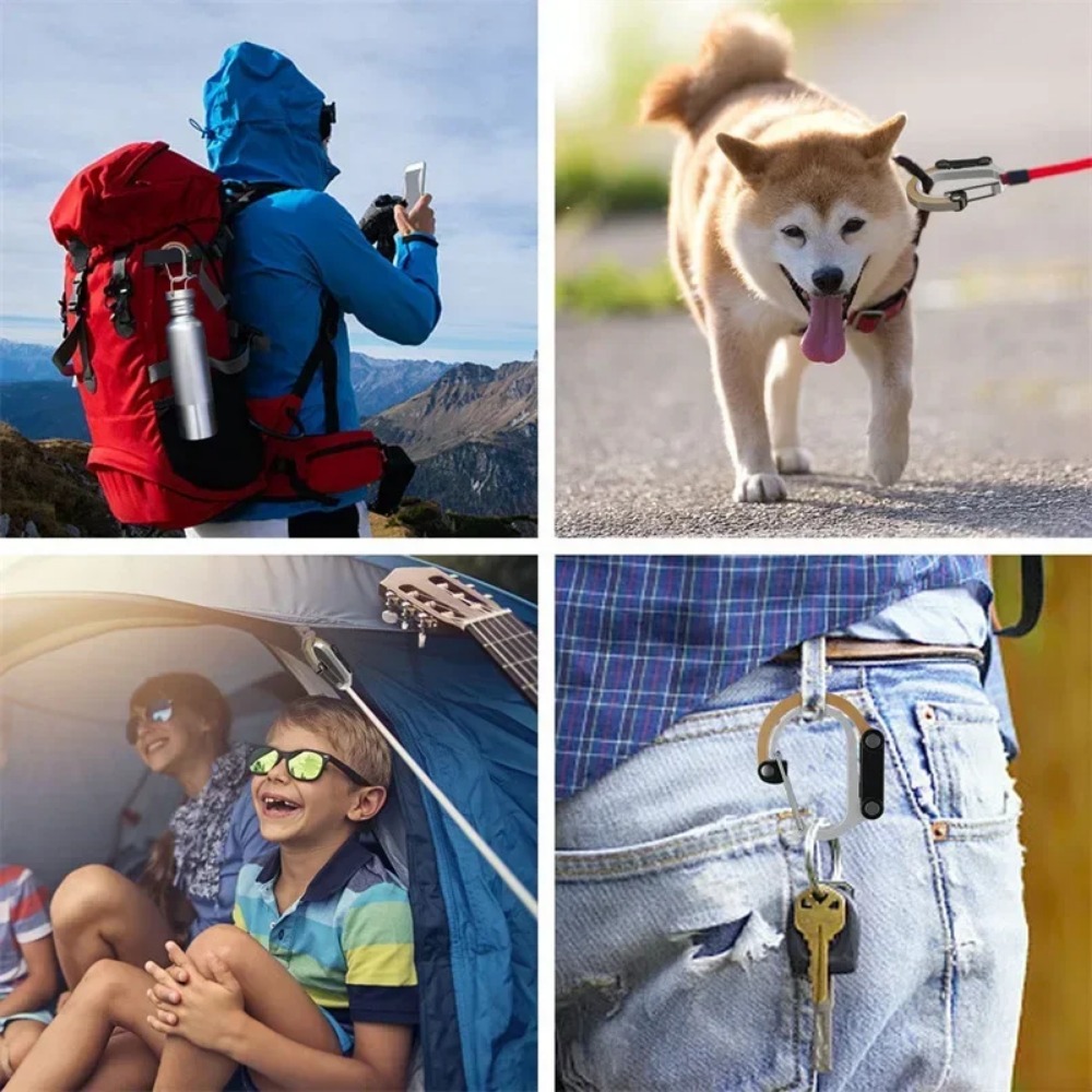 Multifunktionaler hybrid-Getriebe-Clip-Karabiner, um 360 Grad drehbarer Haken, starke Schnalle, Camping, Wandern, Reisen, Rucksack, draussen-Gerät