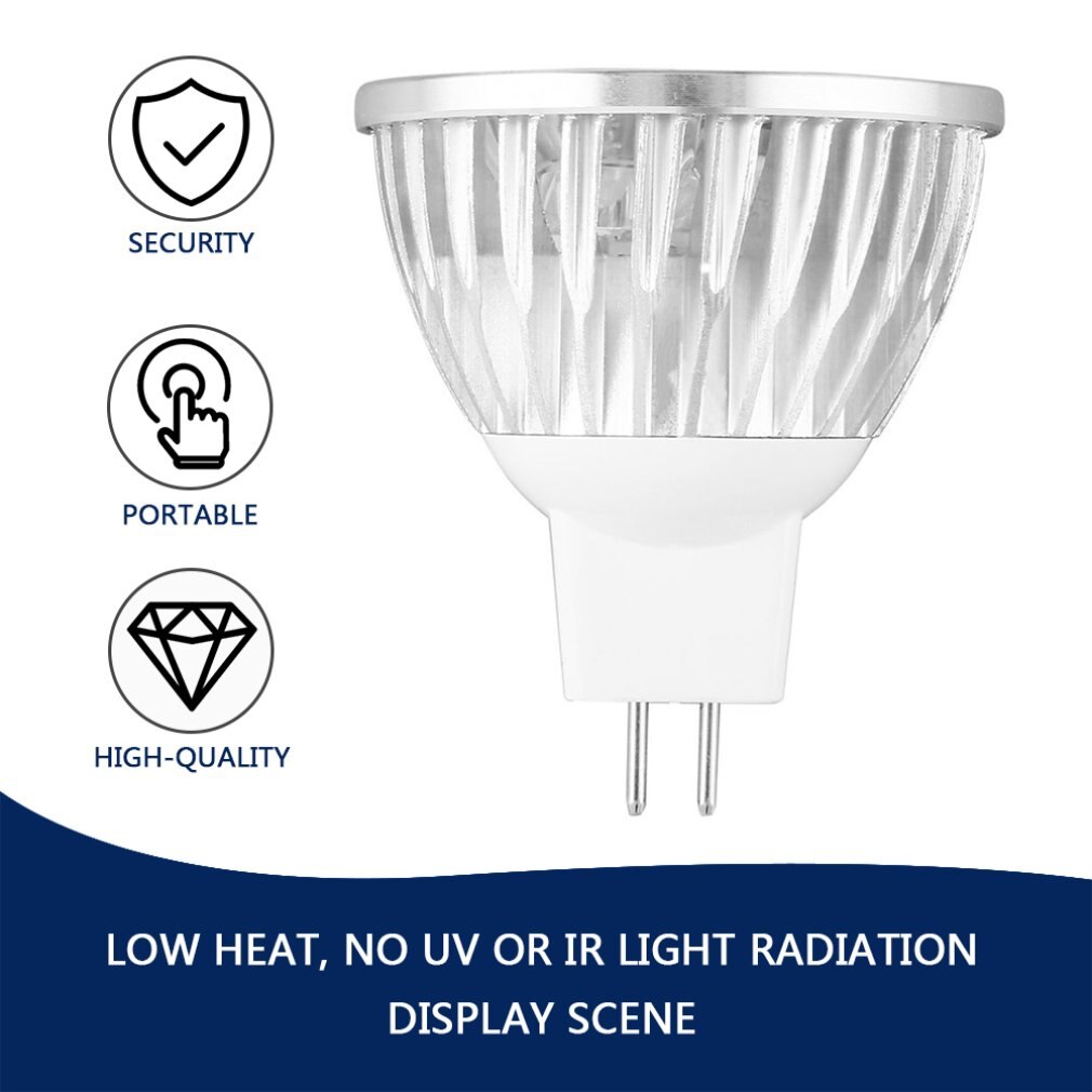 4 LED Bulb MR16 4W 12V Aluminum Cool White Spot Light Bulb Lamp Spotlight Focus Downlight 7800-8000K 280-300 Lumen