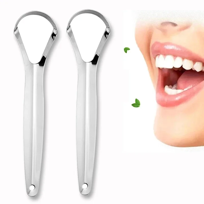 Halitosis Tongue Coating Tongue Scraper Stainless Steel Cleaning Remover Tongue Coated Brush Scraping Tongue Oral Hygiene Tools: MULTI