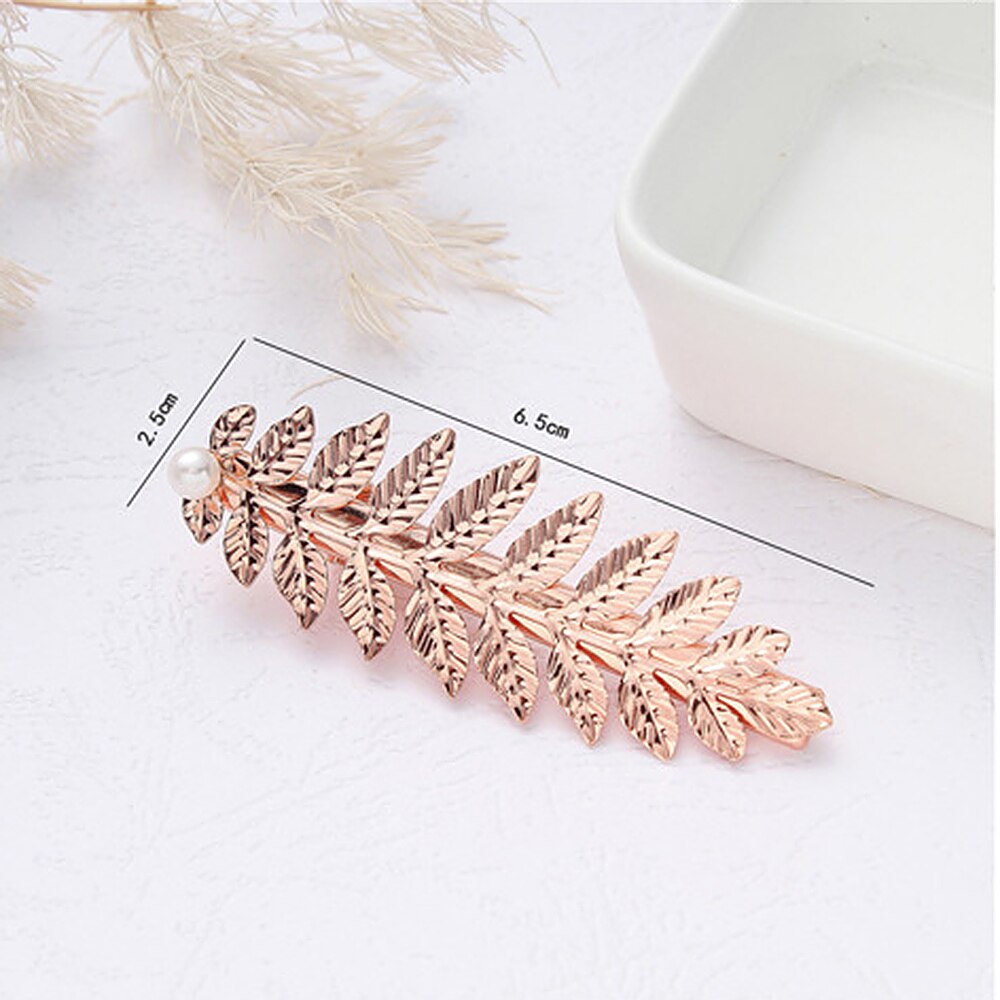 Bridal Hair Jewelry Korean Gold Leaves Hair Bands Wreath Vintage Pearl Crown Tiara Women Wedding Hair Accessories: LM