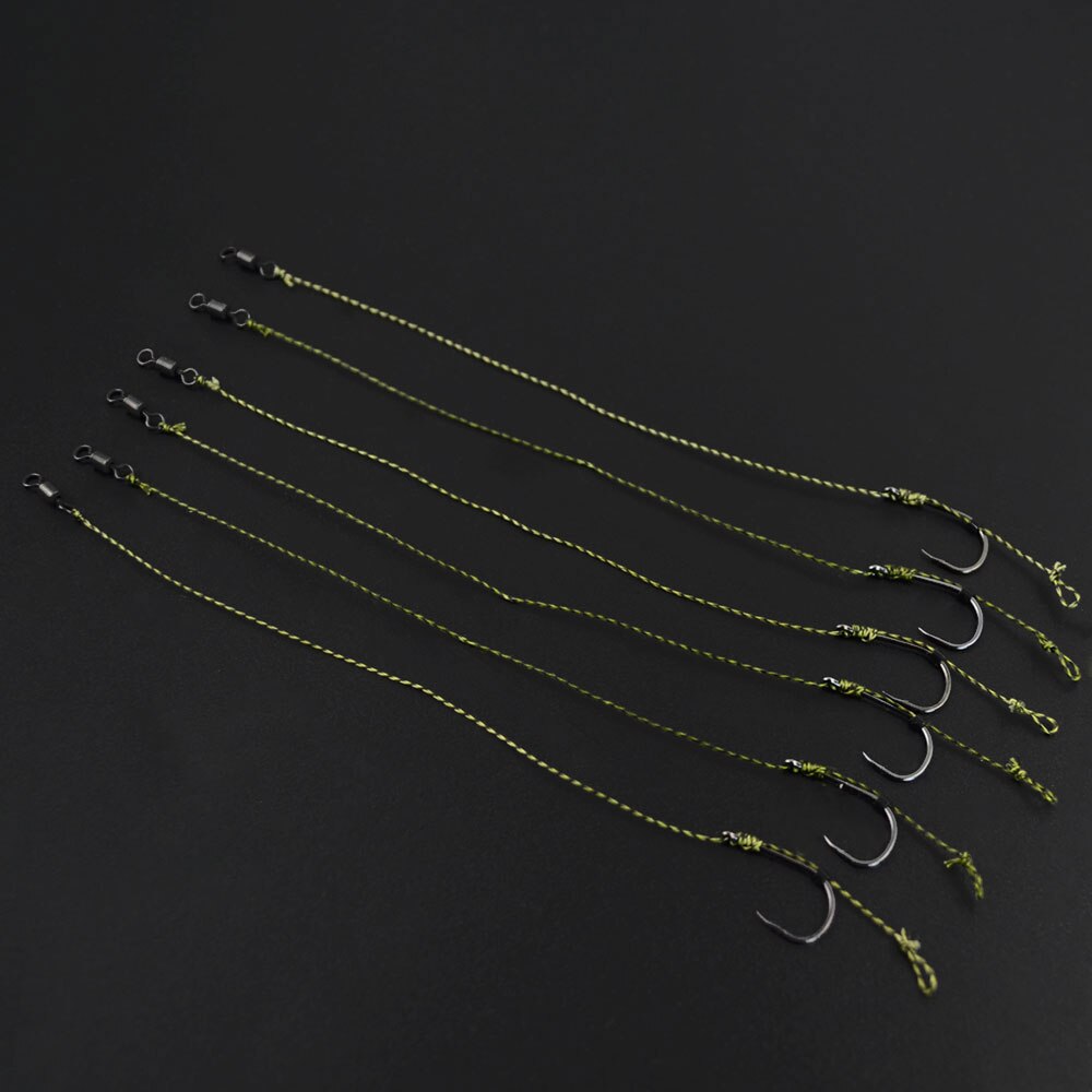 6 x Carp Fishing Hair rigs set carp Terminal Tackle Kit Ready Made Rigs with Free bait needle Boilie Stoppers