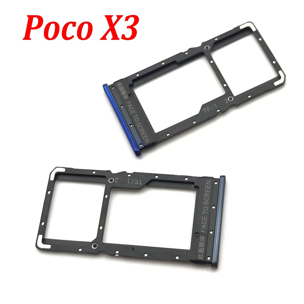 10Pcs Sim Card Tray Slot Houder Adapter Socket Reparatie Onderdelen Voor Xiaomi Poco X3 Nfc/Poco M3