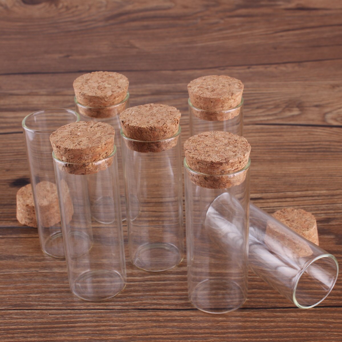 Tubo de ensayo con tapón de corcho, botellas de especias, frascos de contenedor, manualidades DIY, Tamaño 27X70mm, 24 piezas, 30ml
