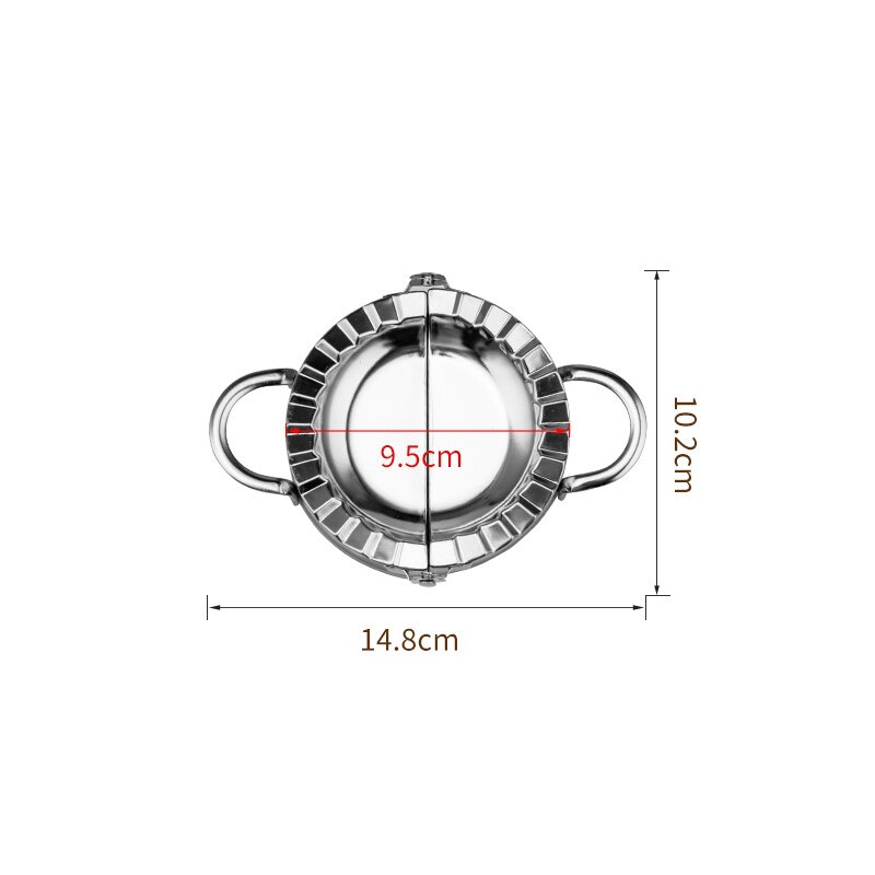 Knoedel Maker Roestvrij Stalen Bol Mold Mould Deeg Presser Cutter Pie Maker Gereedschap Keuken Gadgets: L 9.5cm