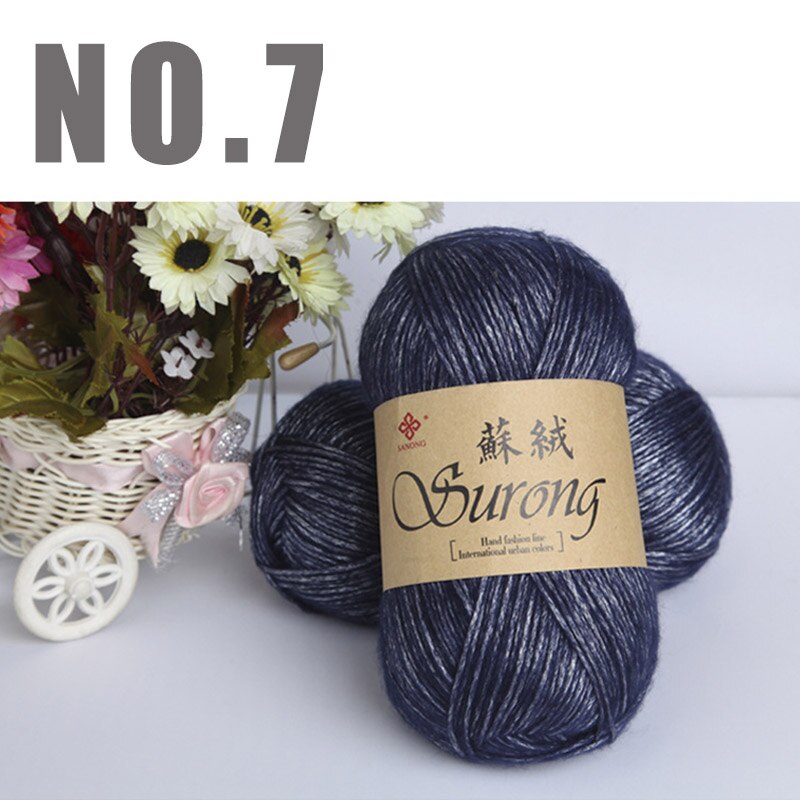 Fils à tricoter en coton, 1kg, fil en laine épais pour tricoter, Crochet, couture, écharpe, bricolage à la main: NO7 Dark blue
