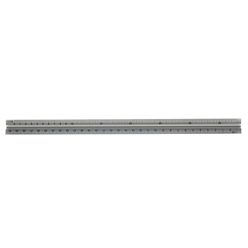 1 Pc 30cm Aviation Triangular Scale Aluminum Alloy Material 1: 20/1: 25/1: 50/1: 75/1: 100/1: 125 Multi-Function Measuring Ruler