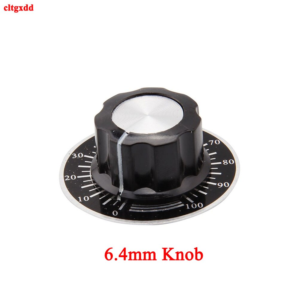 5 stk mf -a103 bakelit knop  + a03 drejeknap med skala plade ark skala digitale potentiometer hætter til 3590s rv24yn og så videre: 6.4mm knop og plade