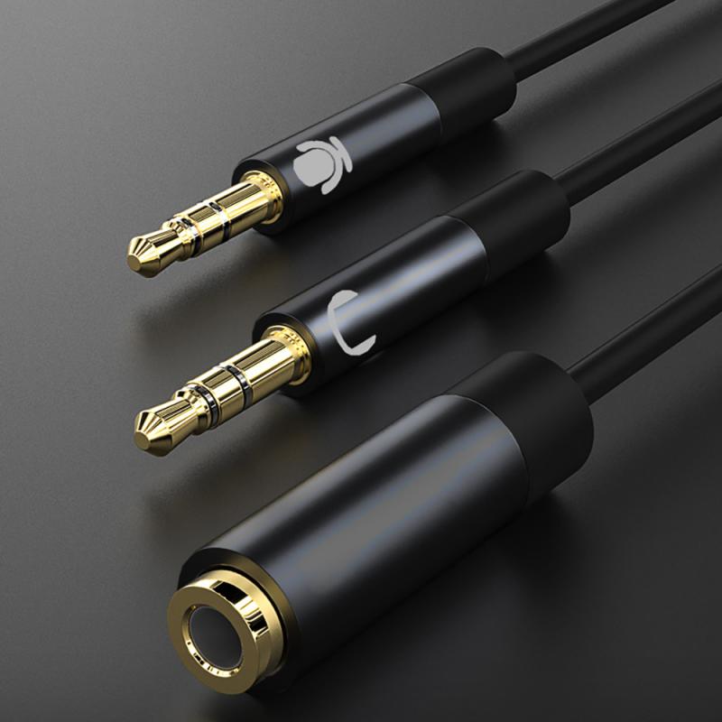 3.5mm Headset Computer Conversion Cable Headphone Mic Audio Splitter Cable For Smartphone To PC Adapter Converters Accessories