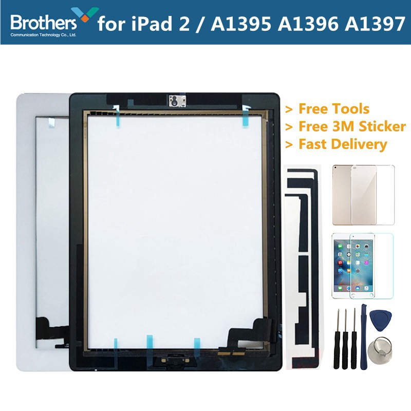 Voor iPad 2 A1395 A1396 A1397 Touch Screen Digitizer Sensor Glas Panel Tablet Vervanging Voor iPad 2 Scherm Met Home knop