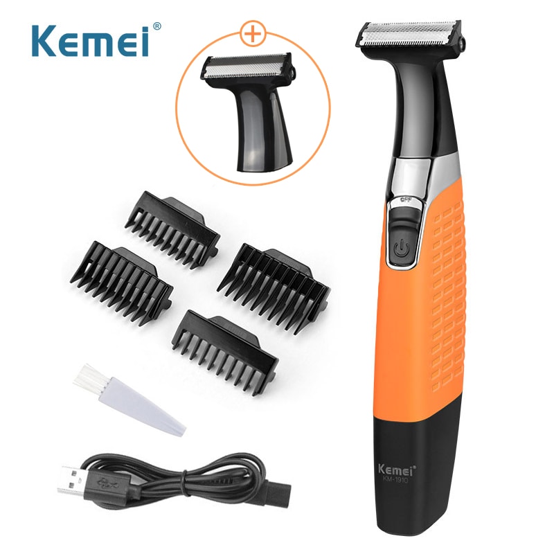 Kemei barbeador elétrico, navalha elétrica, uma lâmina, recarregável, lavável, máquinas de barbear, para pernas e bigode: no box 1blade