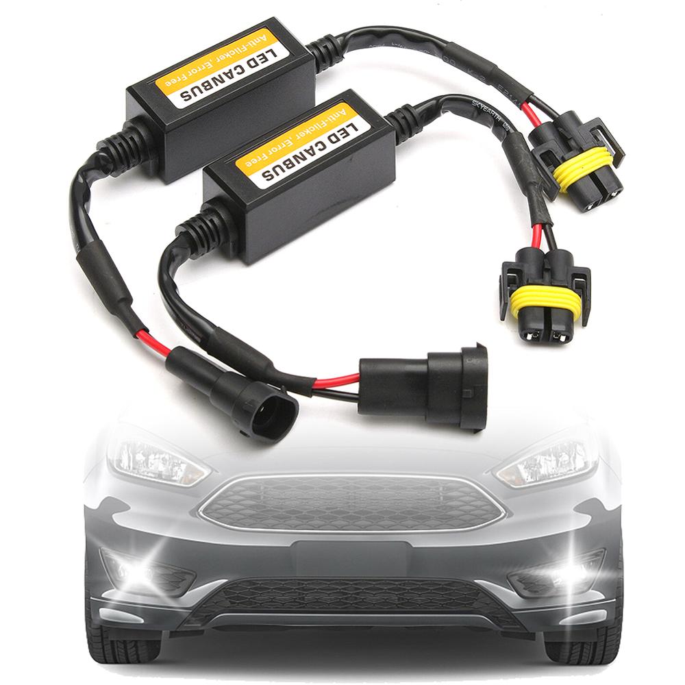 2x H11 faro LED Canbus Anti parpadeo libre de Error cancelador de resistencia decodificador Canbus cableado adaptador de descodificador arnés luz Decod