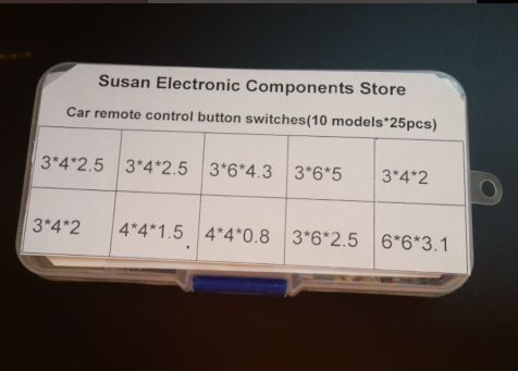 10 models 250 pcs Tactile Push Button Switch Micro Switch Car remote control button switches