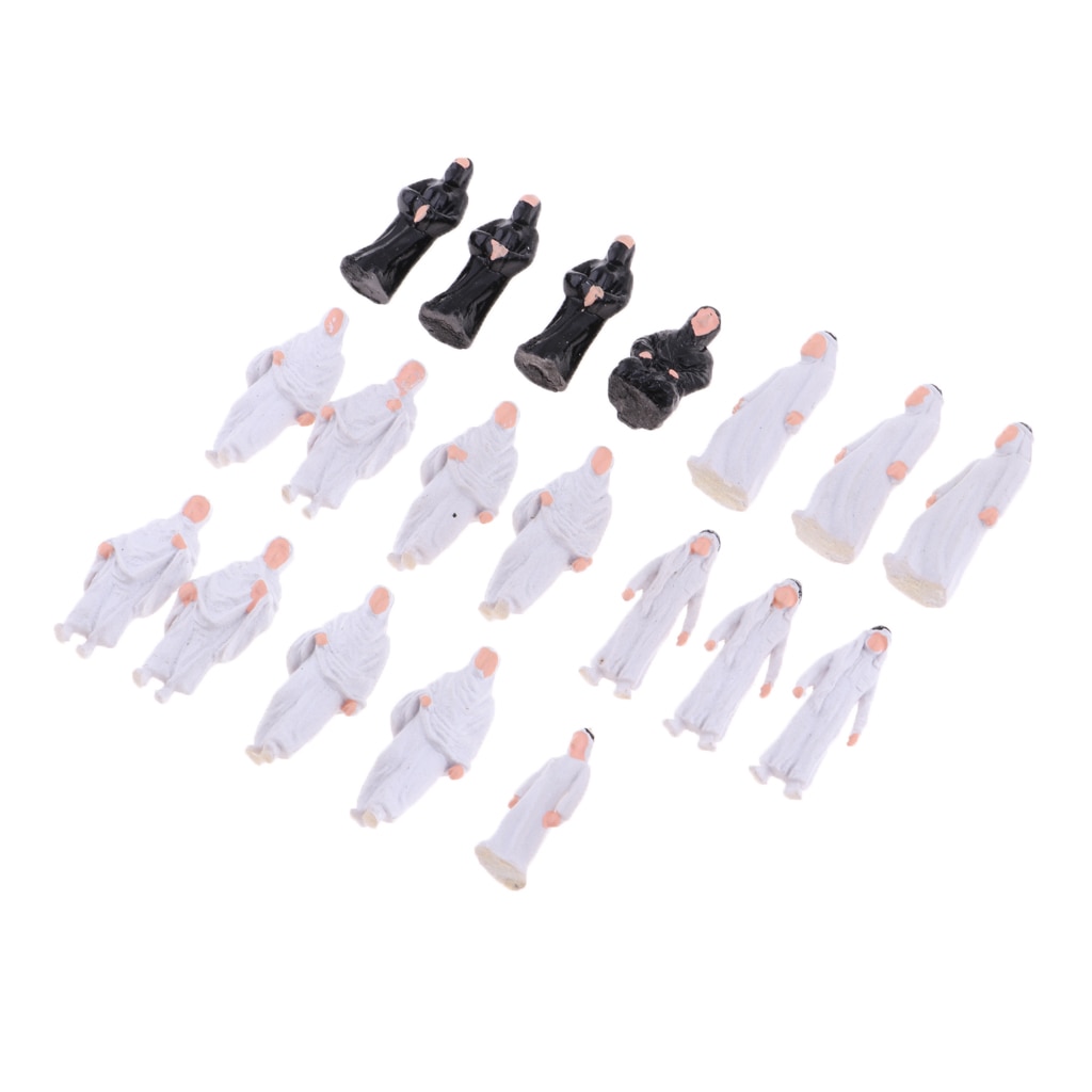 20Pcs Plastic Unpainted 1:50 Scale Model Figures People Arabian Arabs Models
