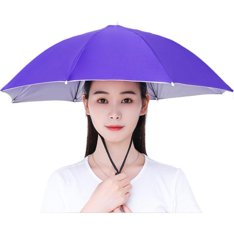 Visparapluhoed Verstelbare handsfree opvouwbare hoofdparaplukap UV-bescherming Waterdicht voor dames en heren die in de zomer vissen: Lavendel