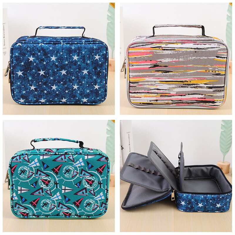 Mini 72 Holes School Pencil Case for Girls Boys Penal Pencilcase Kawaii Canvas Big Pen Box Stationery Kit Large Cartriage Bag