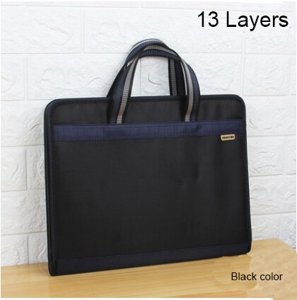 13- lag stort dokumentpose harmonika  a4 klassificering testpapir værktøj forretning udvide filmapper arkivering produkter: Sort