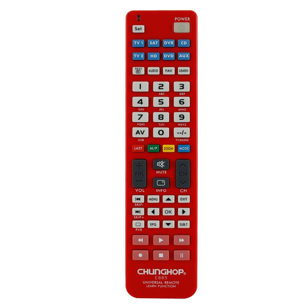 8 in 1 universal fjernbetjening controller til tv cbl sat vcr dvd amp amp chunghop  e885: Rød