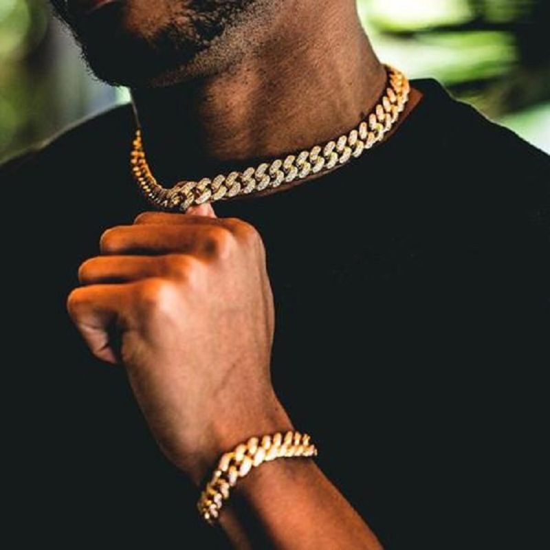 Hip hop smykker cz miami cubansk link kæde halskæde armbånd
