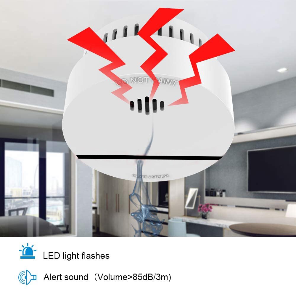 Fire Alarm sensor Smoke detector Home security allume fen 10 years battery photoelectric independent sensitive