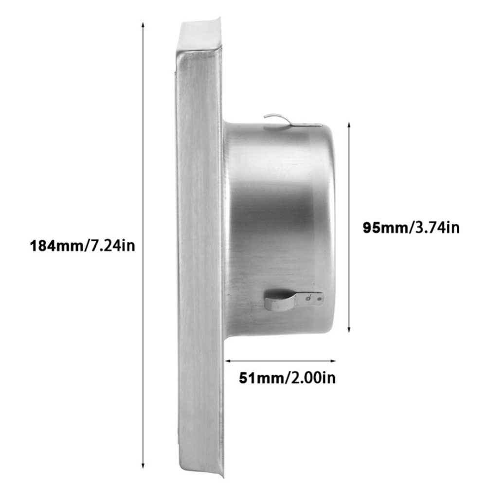 100 MM Rvs Air Vent Buitenmuur Ventilatie Cap Beweegbare Vierkante Luchtuitlaat Keuken Badkamer Muur Roosters Duct Cover