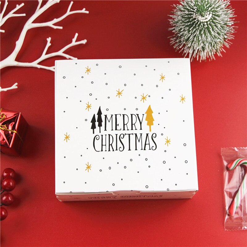 Boîtes à pour dragées de noël, emballages pour invités avec arbre de noël et cerf, sac pour noël, fête de nouvel an, 2 pièces